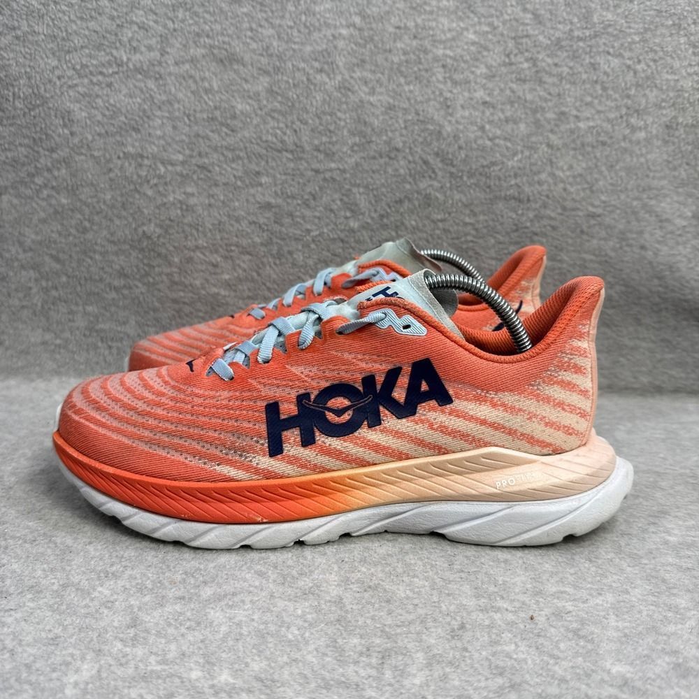 Hoka Mach 5 Womens Shoes Size 7.5 Orange White Running Sneakers 1127894-CPPF